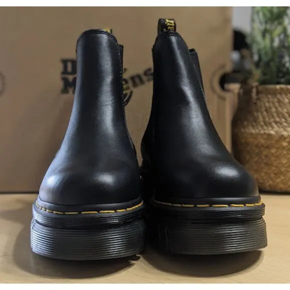 Dr. Martens Audrick Black Nappa Lux Leather Platform Chelsea Boots UK 6 NIB