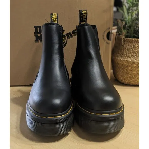 Dr. Martens Audrick Black Nappa Lux Leather Platform Chelsea Boots UK 6 NIB