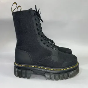 Dr. Martens Audrick Boots Womens Size 8 10-Eye Poly &amp; Leather 10I Platform Boots