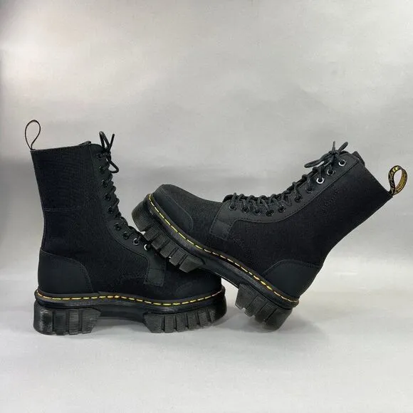 Dr. Martens Audrick Boots Womens Size 8 10-Eye Poly &amp; Leather 10I Platform Boots