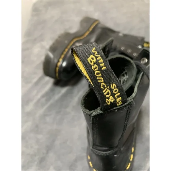 Dr Martens Black Jadon 8 Eye Platform Boots Leather Zip Sides Mens 10  Womens 11
