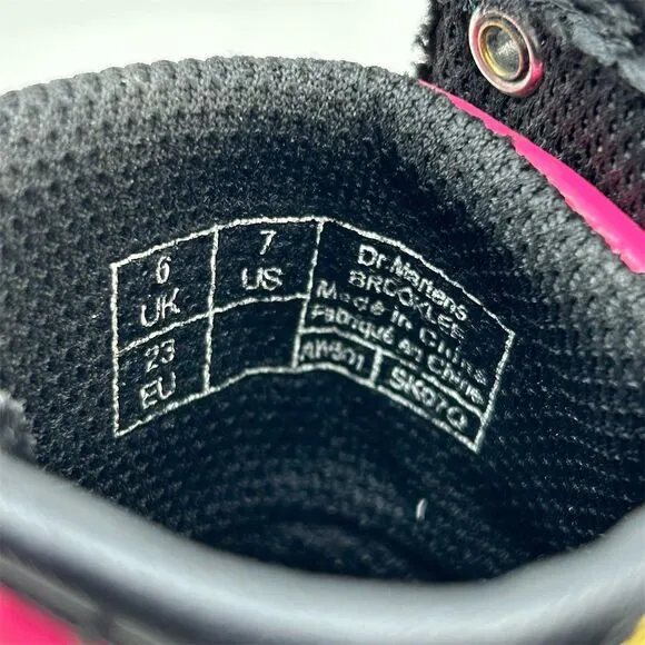 Dr. Martens Brooklee Kids Toddler Lace Up Boots Hot Pink Patent Leather Size 7