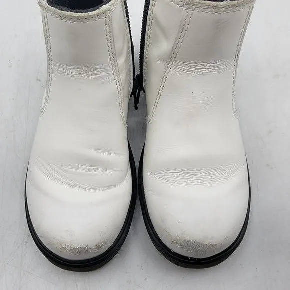 Dr. Martens Junior Size 11 White Smooth Leather Chelsea Boots Walking 2976J