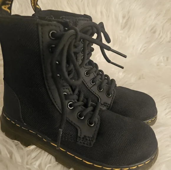 Dr. Martens Kids Size 11  Black Canvas Eye Ankle Fashion Boots