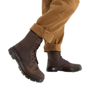 Dr. Martens Mens 4 Women's 5 Brown Crazy Horse Combs Leather Boots Lace Up BR8-5