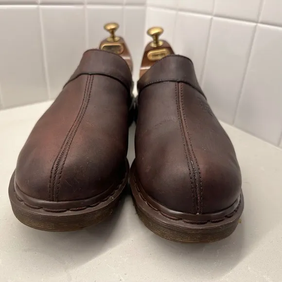 Dr. Martens Mule Clogs Brown Made in England Leather VTG Slip On Shoe Sz 10 8259