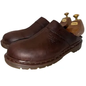Dr. Martens Mule Clogs Brown Made in England Leather VTG Slip On Shoe Sz 10 8259
