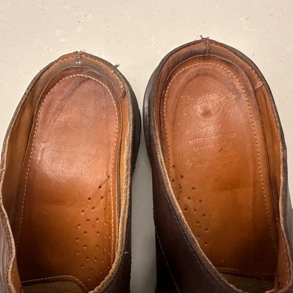 Dr. Martens Mule Clogs Brown Made in England Leather VTG Slip On Shoe Sz 10 8259