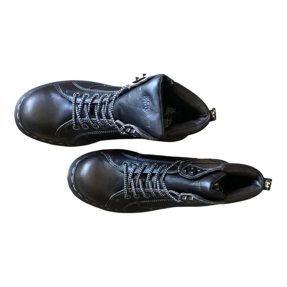 Dr. Martens NIB Diego Harvest Collar Boots Black Leather Sz 11 Hiking Inspired