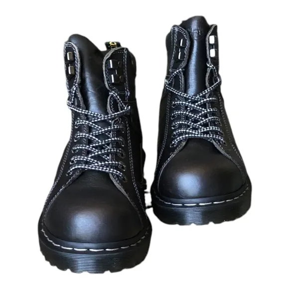 Dr. Martens NIB Diego Harvest Collar Boots Black Leather Sz 11 Hiking Inspired