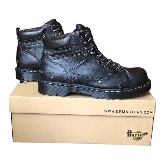 Dr. Martens NIB Diego Harvest Collar Boots Black Leather Sz 11 Hiking Inspired