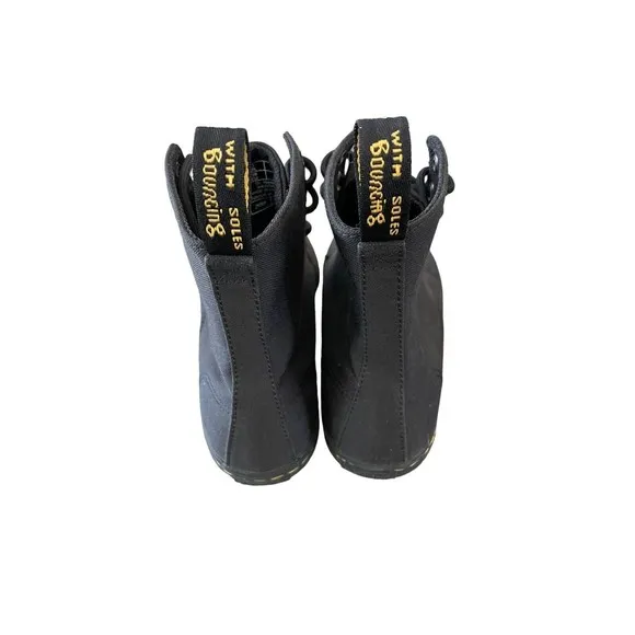 Dr Martens Sheridan Canvas Boots Size 4 Lace Up Black Casual 8 Eye EUC