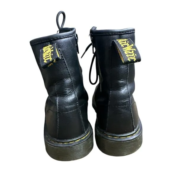 Dr. Martens Unisex Youth 1460 Softy Black Lace Up Leather Combat Boots Size 5Y