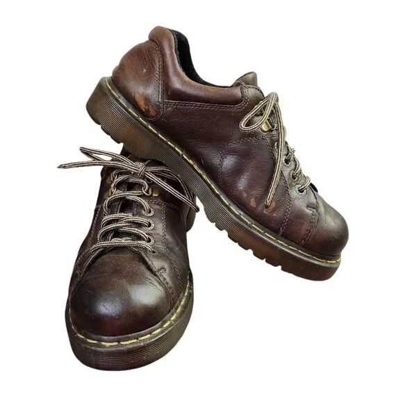 Dr Martens Vintage Y2K Mens Brown 10940 Oxford Chunky Lace-up Shoes Sz 11