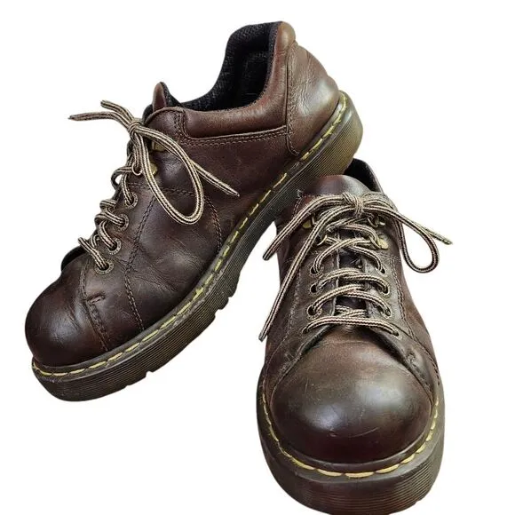 Dr Martens Vintage Y2K Mens Brown 10940 Oxford Chunky Lace-up Shoes Sz 11