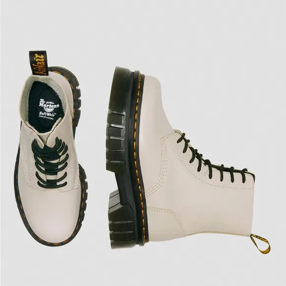 Dr. Martens White Jadon Platform Boots size 8