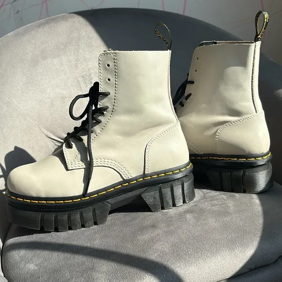 Dr. Martens White Jadon Platform Boots size 8