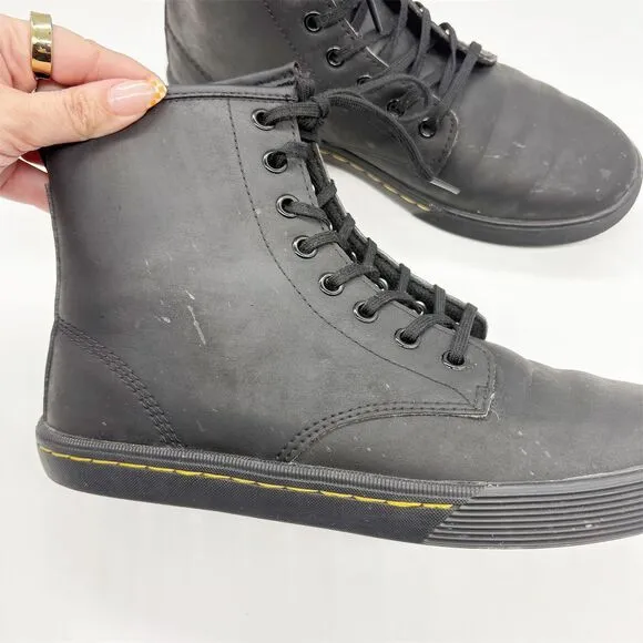 Dr. Martens Womens Sheridan Matte Casual Boots Size 8 Black Combat Flat 8-Eye