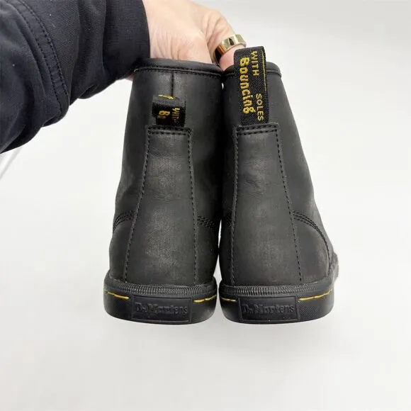 Dr. Martens Womens Sheridan Matte Casual Boots Size 8 Black Combat Flat 8-Eye