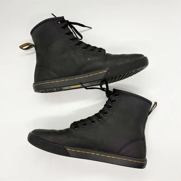 Dr. Martens Womens Sheridan Matte Casual Boots Size 8 Black Combat Flat 8-Eye