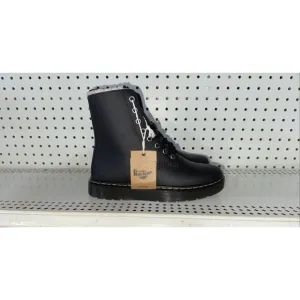 Dr. Martens Zavala Womens Leather Lace Up Faux Fur Lined Booties Size 7 Black