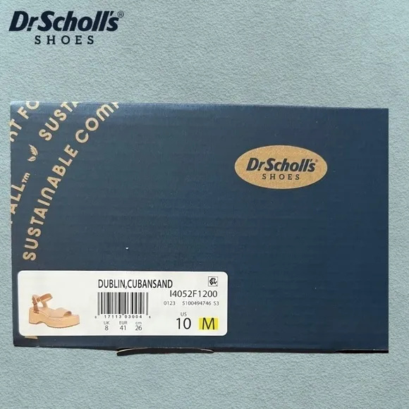 DR SCHOLL'S Eco-conscious Dublin Stud Accent Chunky Heel Platform Sandal NWT/10M