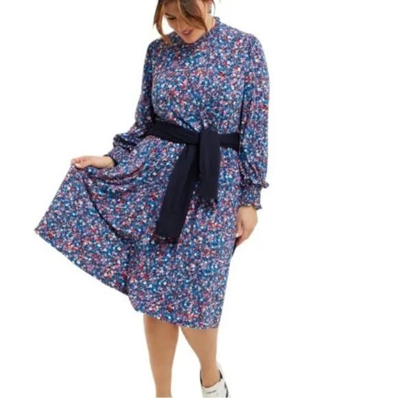 Draper James Boatneck Kitty Dress in Ditsy Floral 2X
