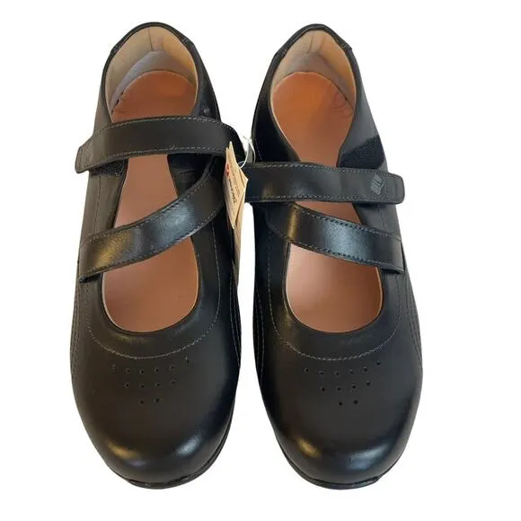 Drew Orchid Shoes Mary Jane Black Full Grain Size 9M NWT