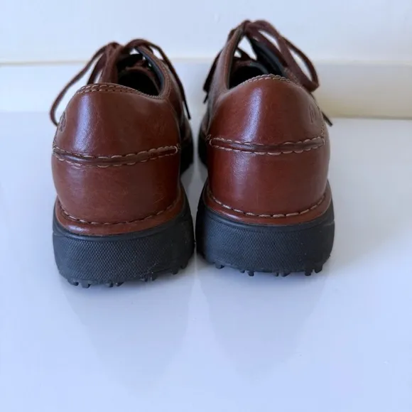 Dunham Shoes  Oxford Leather Brown Slip Resistant Mens SZ 9D