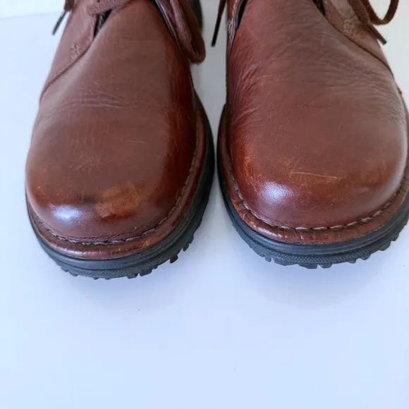 Dunham Shoes  Oxford Leather Brown Slip Resistant Mens SZ 9D