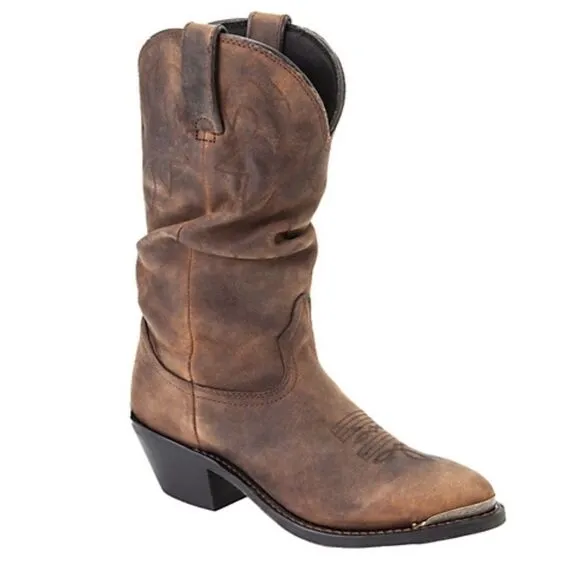 Durango Slouch Cowboy Boots in Distressed Tan 11 in. Size 6