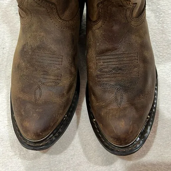 Durango Slouch Cowboy Boots in Distressed Tan 11 in. Size 6