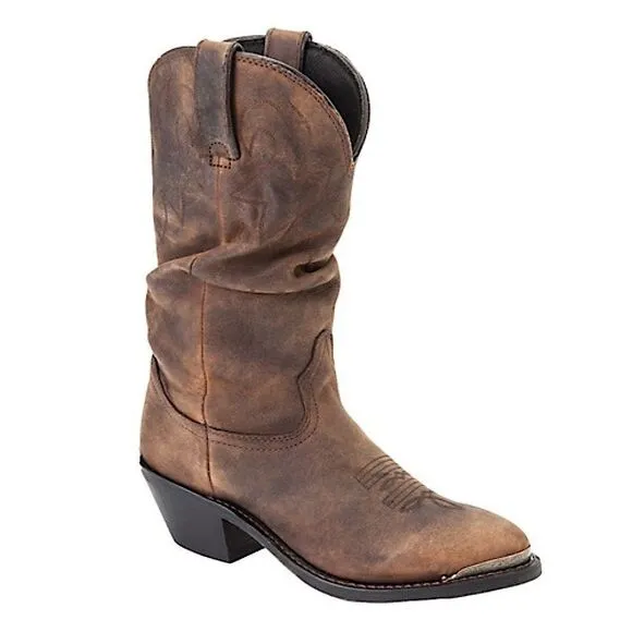 Durango Slouch Cowboy Boots in Distressed Tan 11 in. Size 6