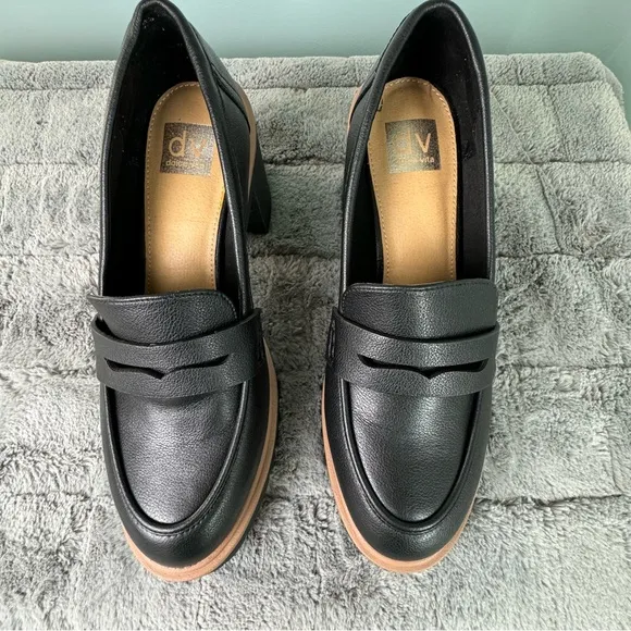 DV by Dolce Vita Black Jayjay Leather Loafer Womens Shoes Size 11 Slip On New