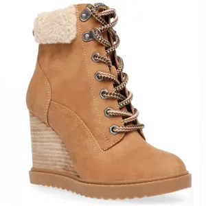 DV Dolce Vita Tan Lace Up Wedge Booties Size 9.5 Women’s Boots