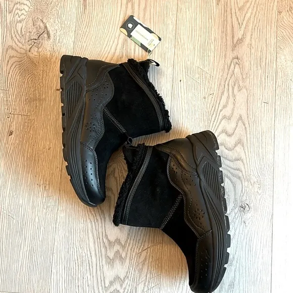 Earth Journey Verve Black Womens 7.5 Waterproof Leather &amp; Synthetic Upper Boot
