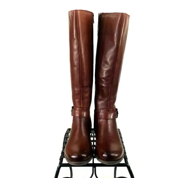 Earth Raleigh Bridle Brown Waterproof Full Grain Leather Knee Boots Womens 6.5