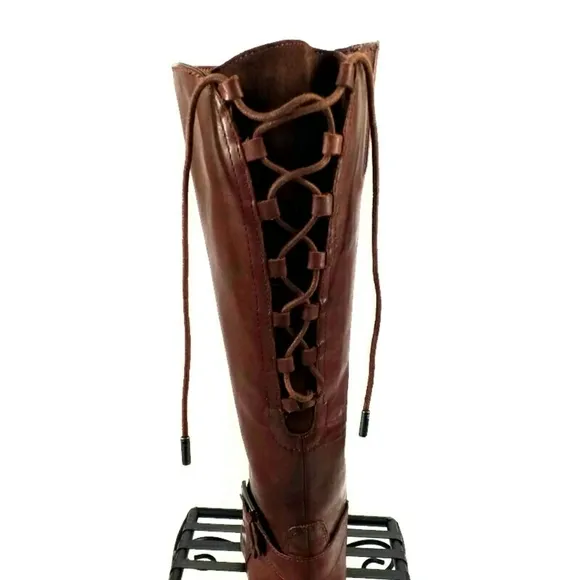 Earth Raleigh Bridle Brown Waterproof Full Grain Leather Knee Boots Womens 6.5