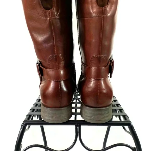 Earth Raleigh Bridle Brown Waterproof Full Grain Leather Knee Boots Womens 6.5
