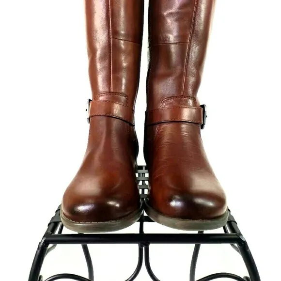 Earth Raleigh Bridle Brown Waterproof Full Grain Leather Knee Boots Womens 6.5