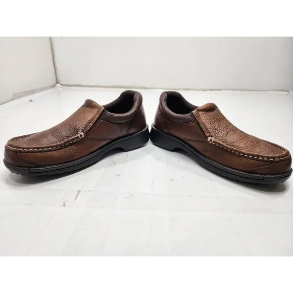 EARTH SPIRIT Devon Mens Brown Leather Slip On Casual Comfort Shoes Size 7