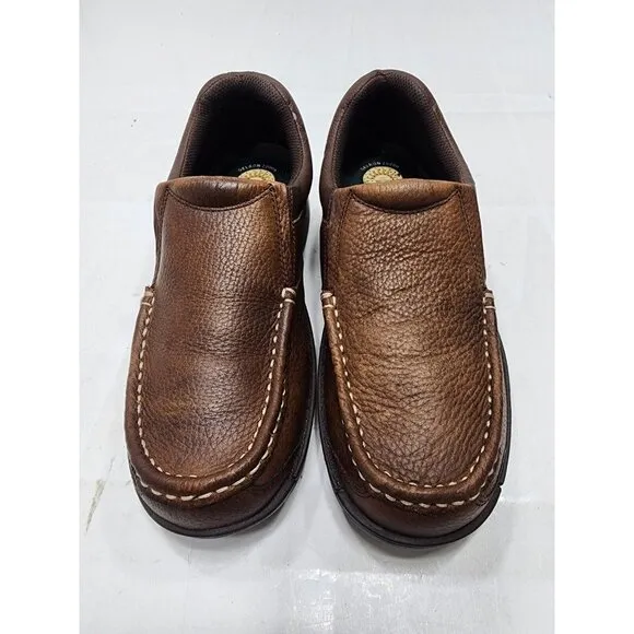 EARTH SPIRIT Devon Mens Brown Leather Slip On Casual Comfort Shoes Size 7