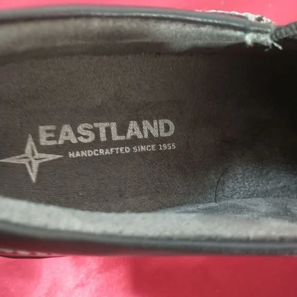 Eastland Shoes Womens 8M Amore Slip On Clog Loafer 3096-01 Black Leather Heels.