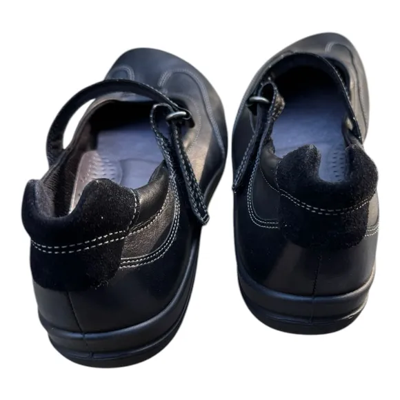 ECCO Black Leather Comfort Mary Jane Shoes Size 38 | Orthopedic Walking 7.5