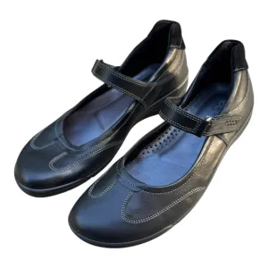 ECCO Black Leather Comfort Mary Jane Shoes Size 38 | Orthopedic Walking 7.5