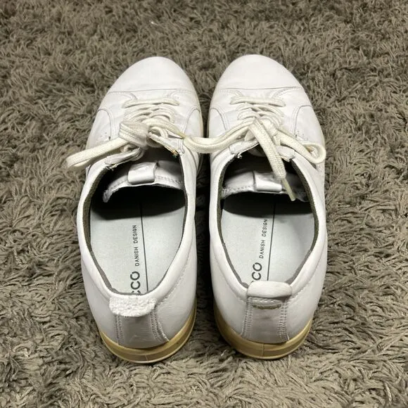 Ecco Collin 2.0 Shoes Mens 12 EU 46 Sneaker Casual White Leather Low Top Walking