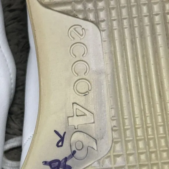 Ecco Collin 2.0 Shoes Mens 12 EU 46 Sneaker Casual White Leather Low Top Walking