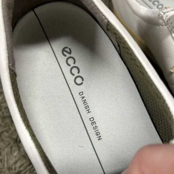 Ecco Collin 2.0 Shoes Mens 12 EU 46 Sneaker Casual White Leather Low Top Walking