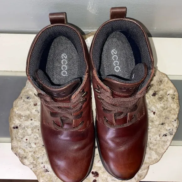 Ecco Gore-Tex Brown Leather Lace Up Mid Hiking Boots Size 40 (US 9-9.5)