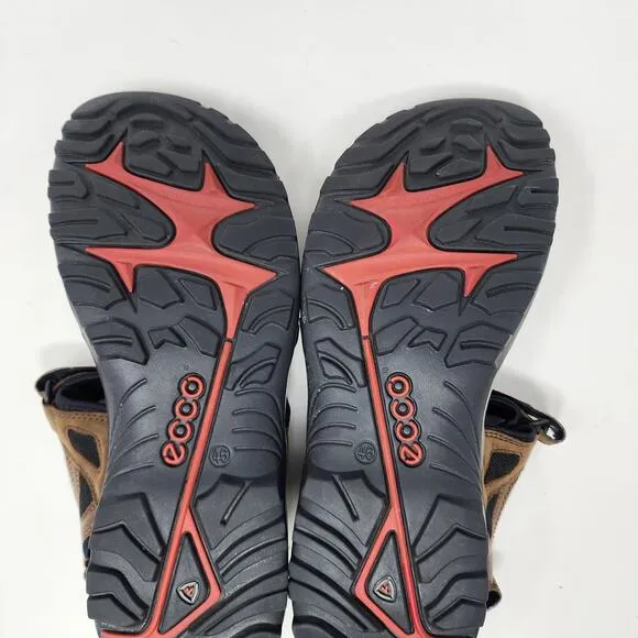 ECCO Hiking Sandal Men 12 Offroad Brown Nubuck Leather Comfort Shoes 06956456401